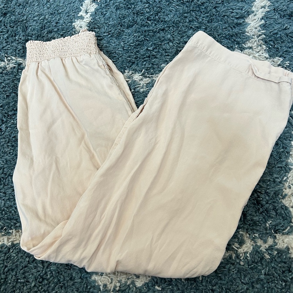 Cloth & Stone Cream Elastic Waist Pants
